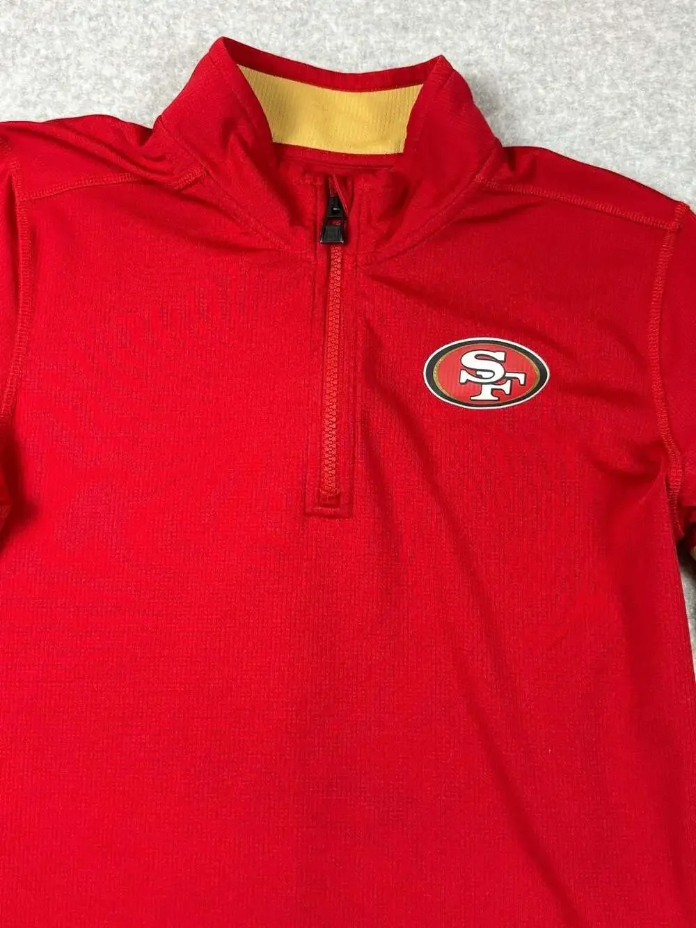 San Francisco 49ers NFL Youth Boys 1/4-Zip Pullover Top Crimson Size L 14/16